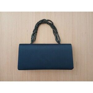 Vanessa Blue Clutch Purse Beaded Strap Evening Cocktail Wedding Special Event